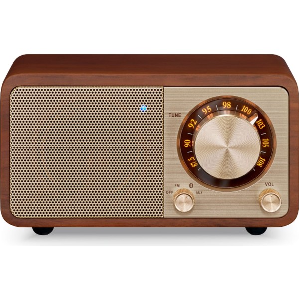 Sangean wr-7 plus nogal vintage / radio con mueble de madera fm / bluetooth / aux